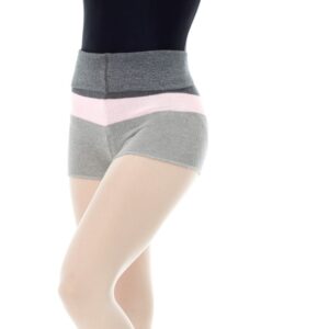 grå og rosa stripete shorts