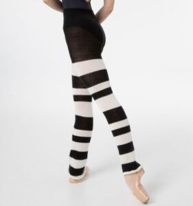 Hvit og sort stripete varmebukse til barn